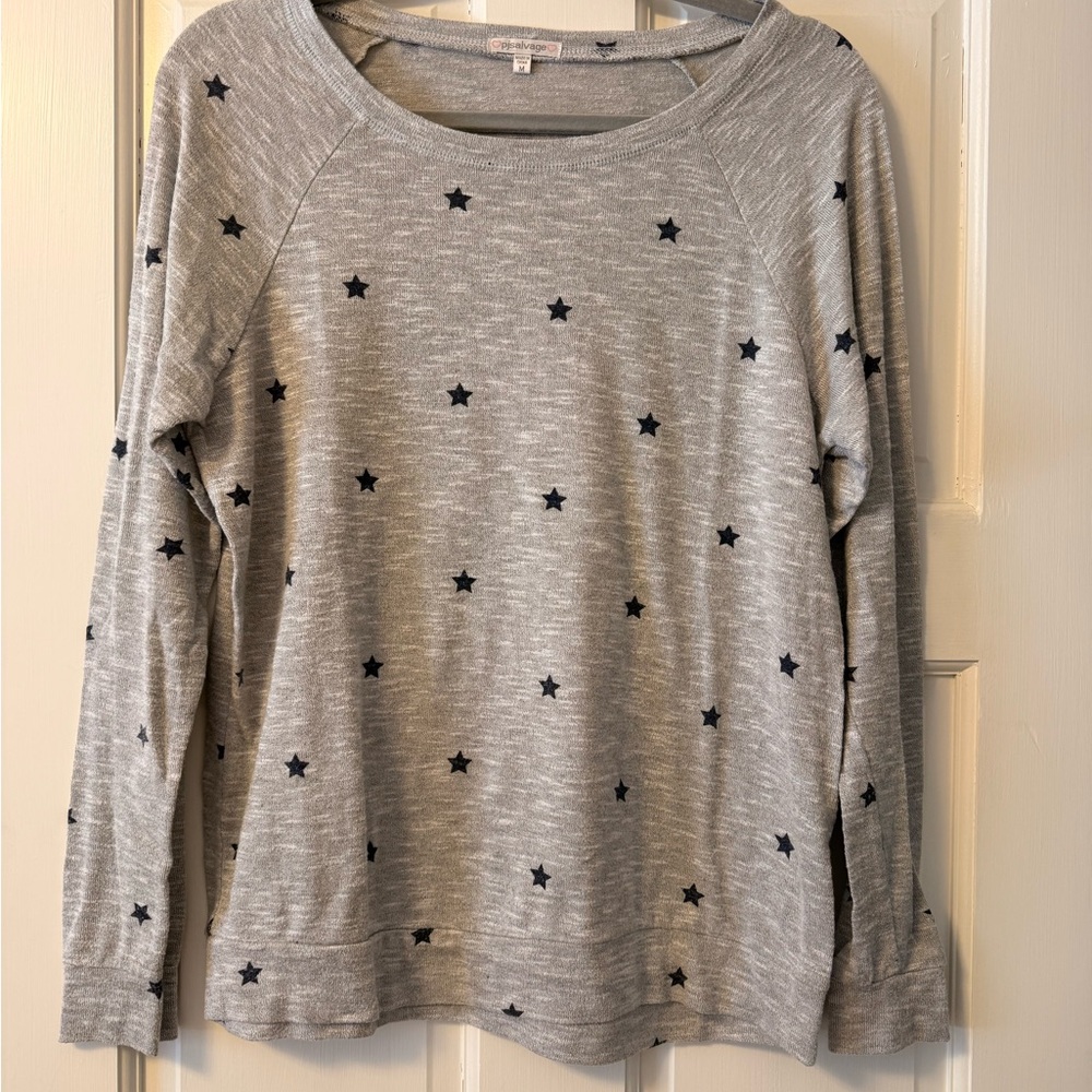 PJ Salvage Gray Star Print Sweatshirt